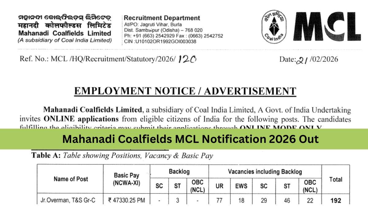 MCL Recruitment 2026