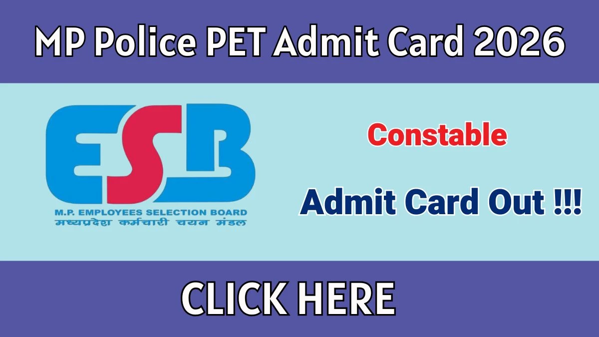 MP Police Constable PET Admit Card 2026 Out