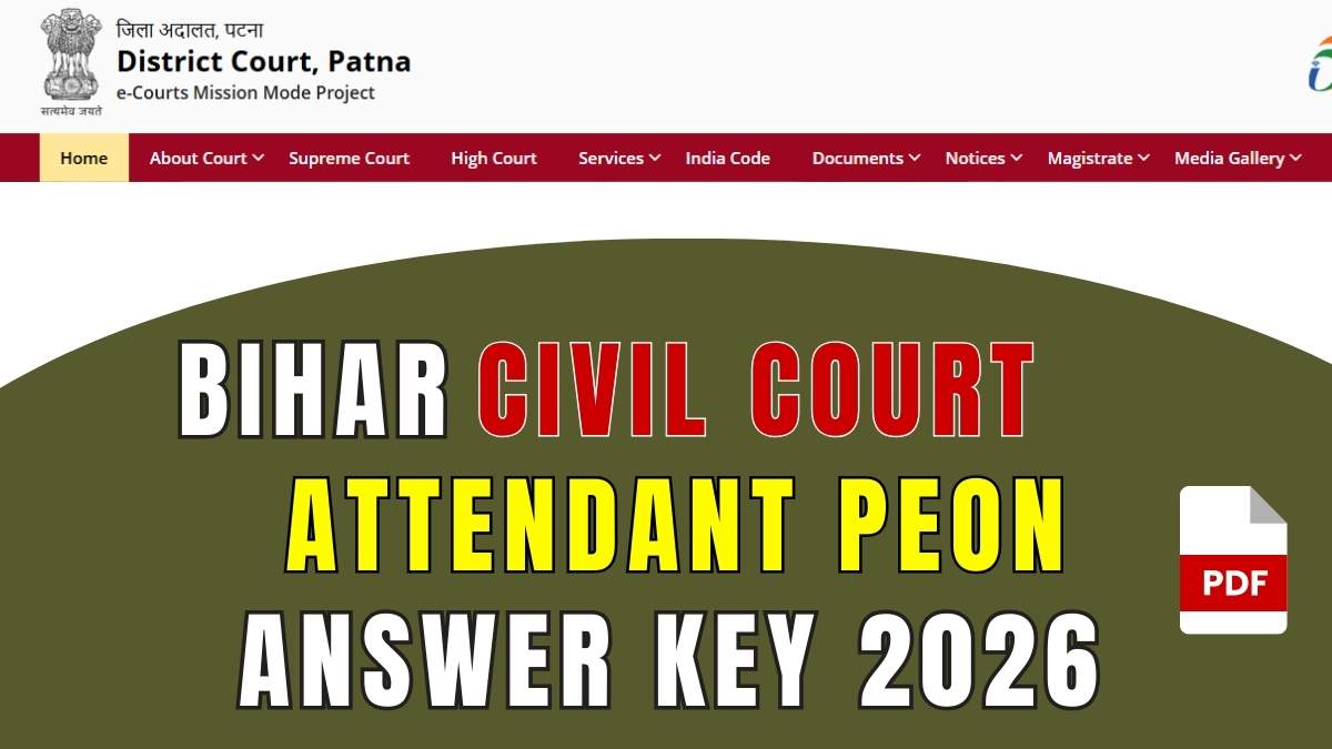 Bihar Civil Court Peon Answer Key 2026 OUT