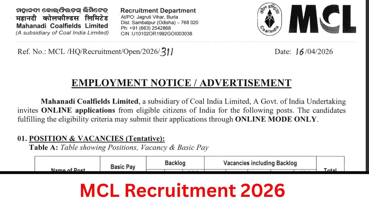 MCL Foreman and Technician Recruitment 2026